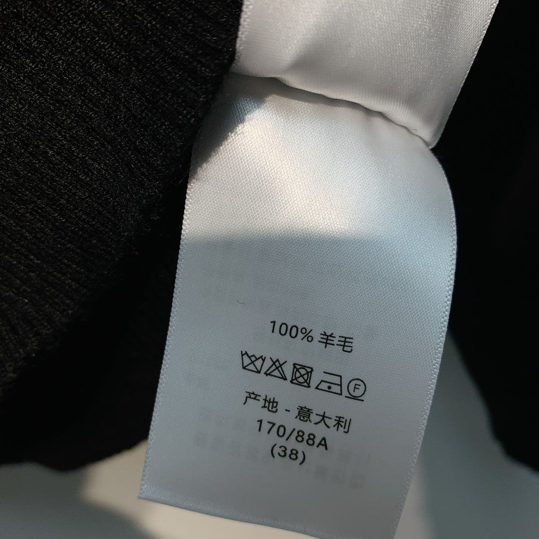 迪D家-針織翻領半紐扣上衣 黑色