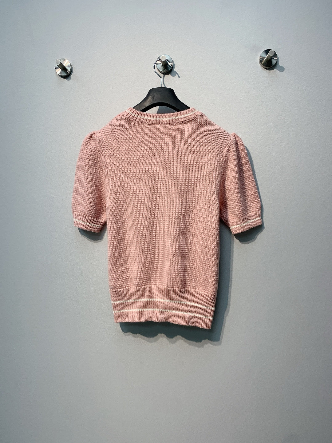 迪D家-圓領愛心刺繡圖案短袖上衣
