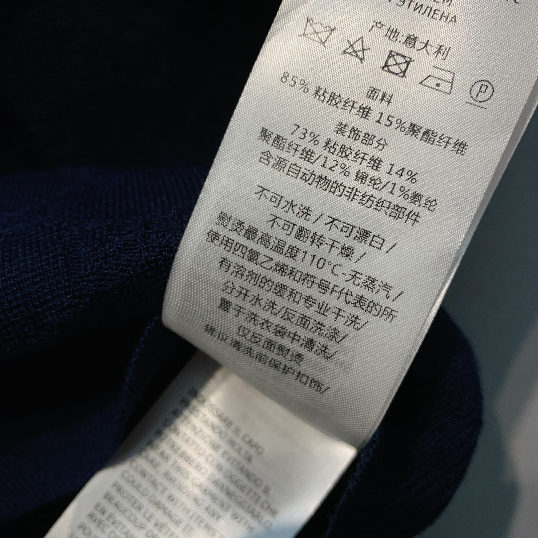 古G家-26針織圓領背心 藍色