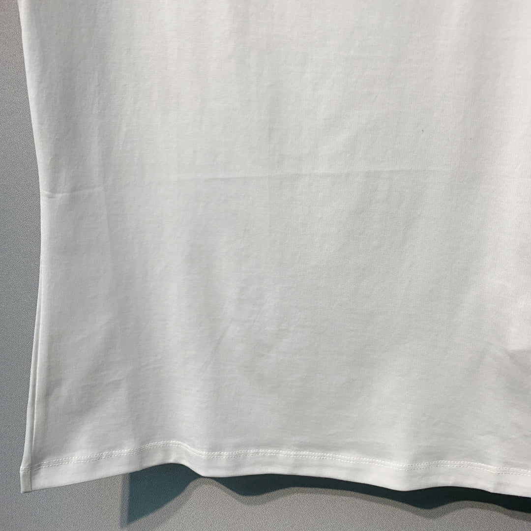 羅L家-2026SS插肩袖刺繡T卹 白色