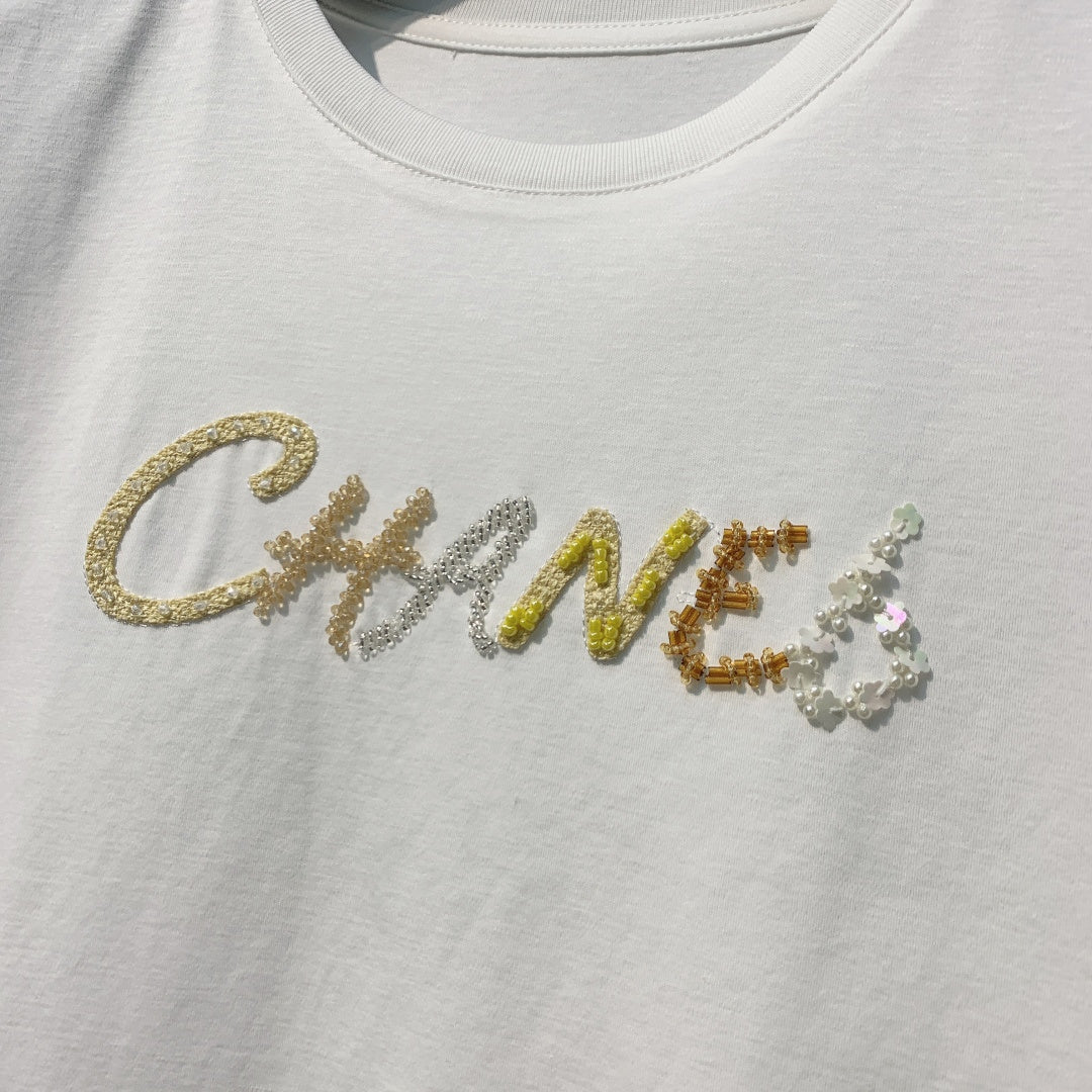 小香家-2026CH刺繡短袖T卹 白色