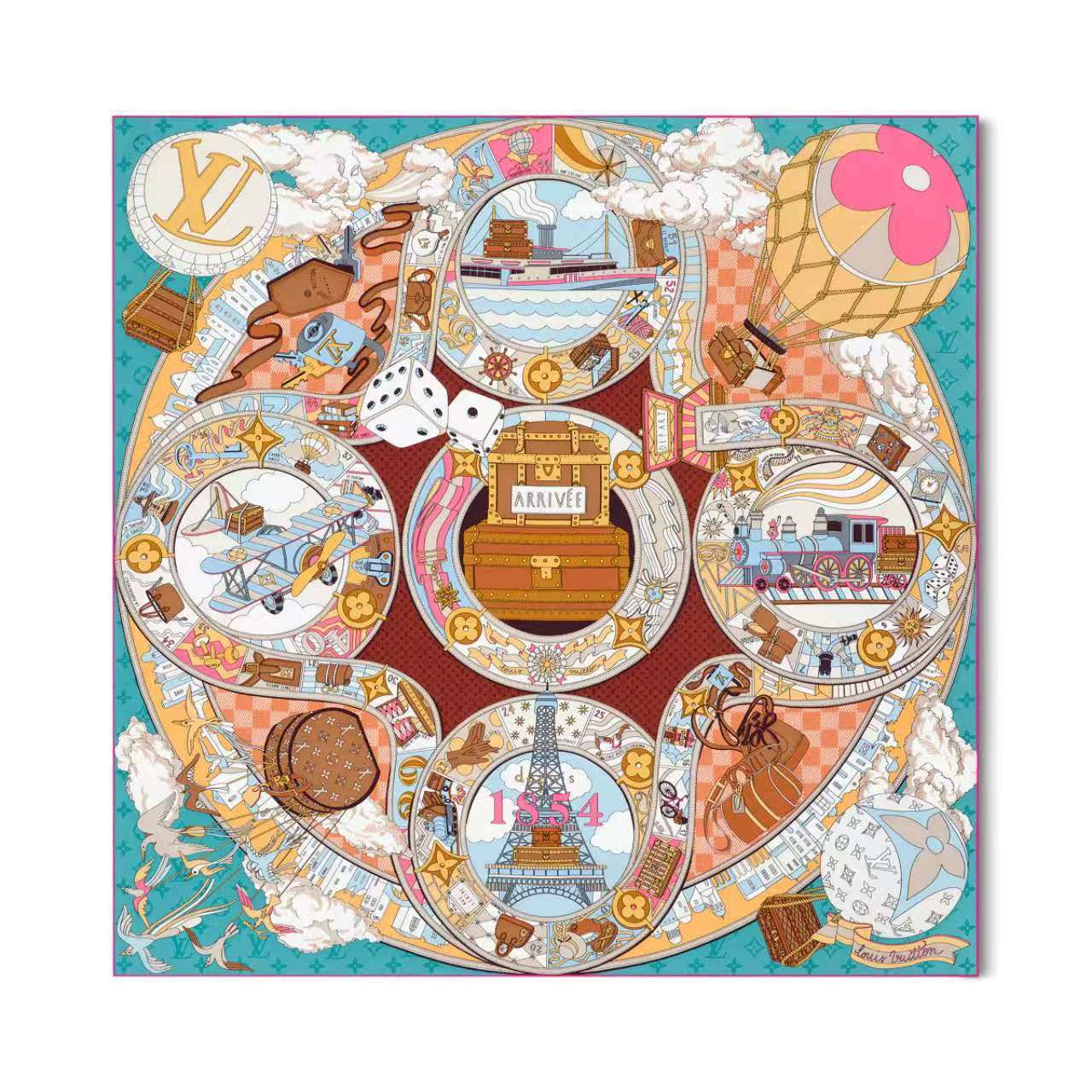 路L家-Journey 方巾 90 x 90 桑蠶絲