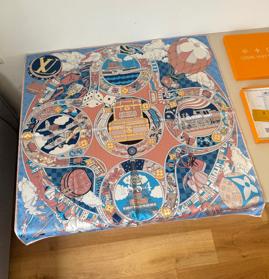 路L家-Journey方巾 90 x 90 桑蠶絲畫布