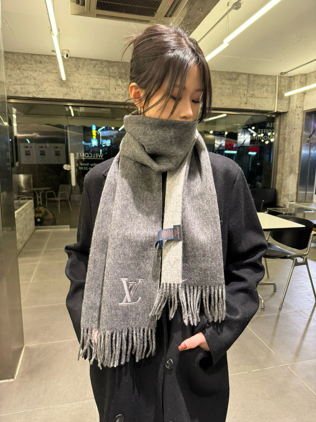 路L家-雙面羔羊絨圍巾 30*180cm