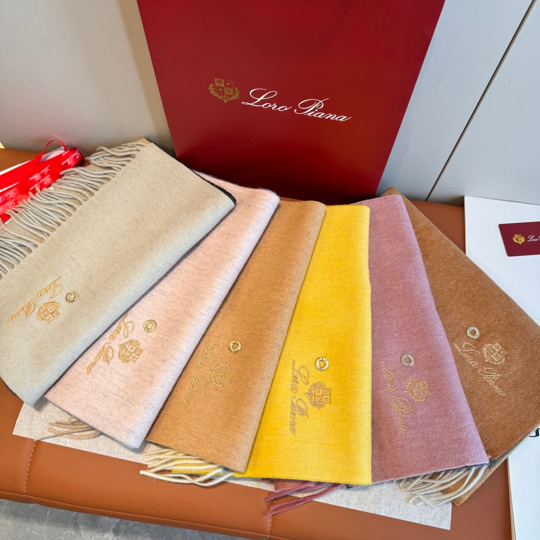 L-Piana-極品漸變色 山羊絨圍巾披肩