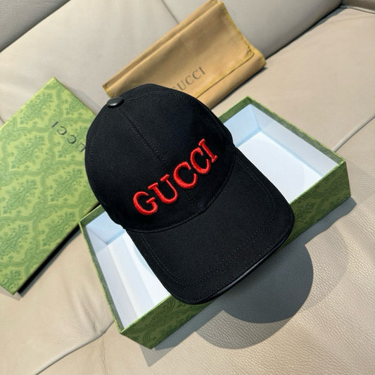 古G家-新款原單棒球帽 GUCCI刺繡-黑色