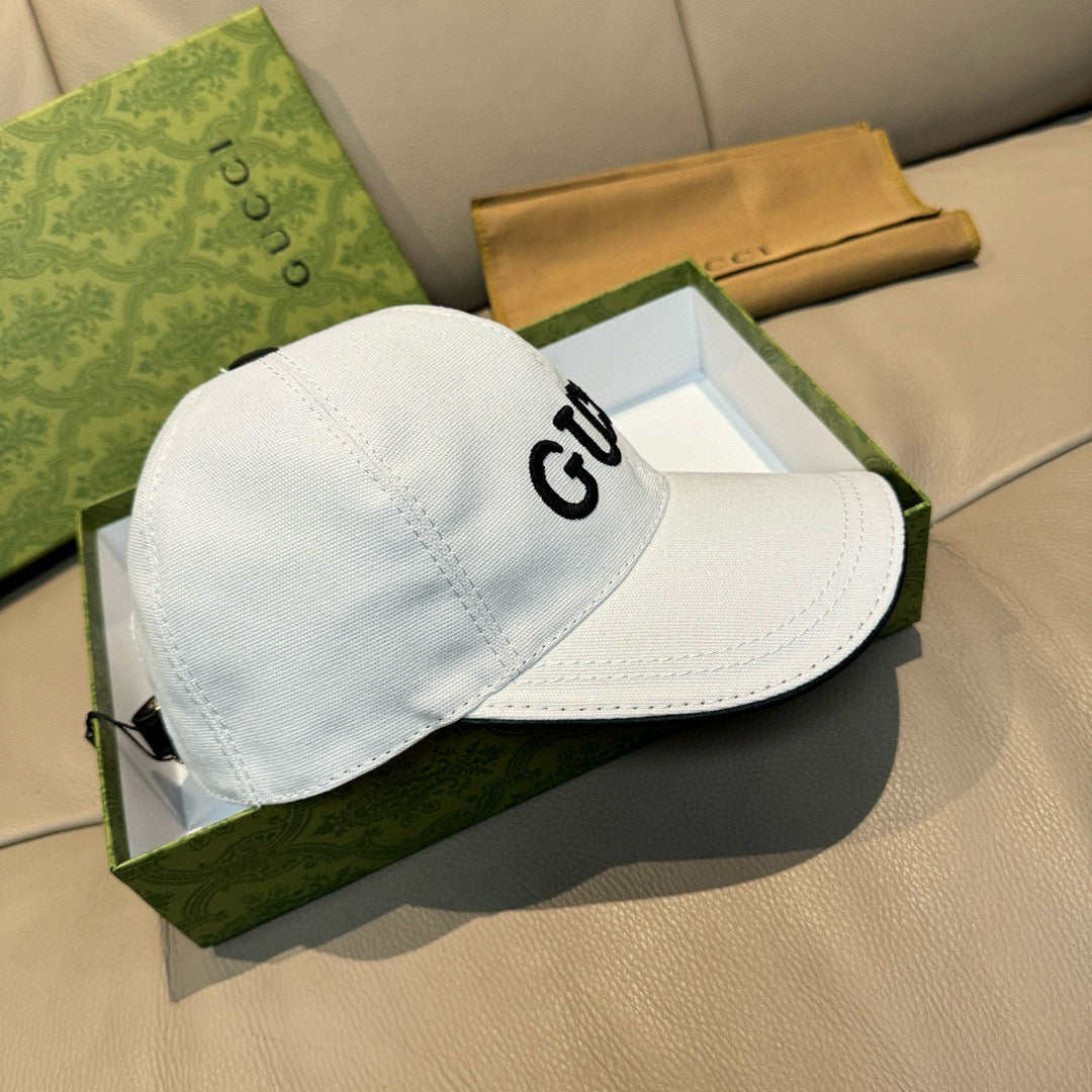 古G家-新款原單棒球帽 GUCCI刺繡-白色