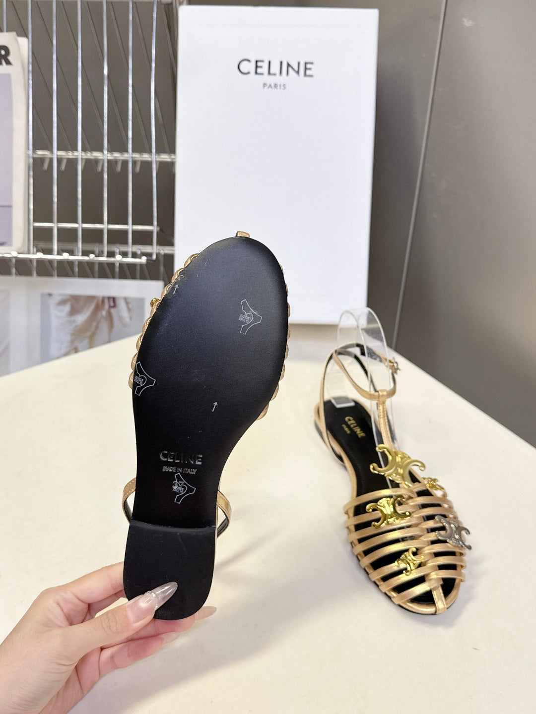 賽C家-26編織包頭涼鞋 金色