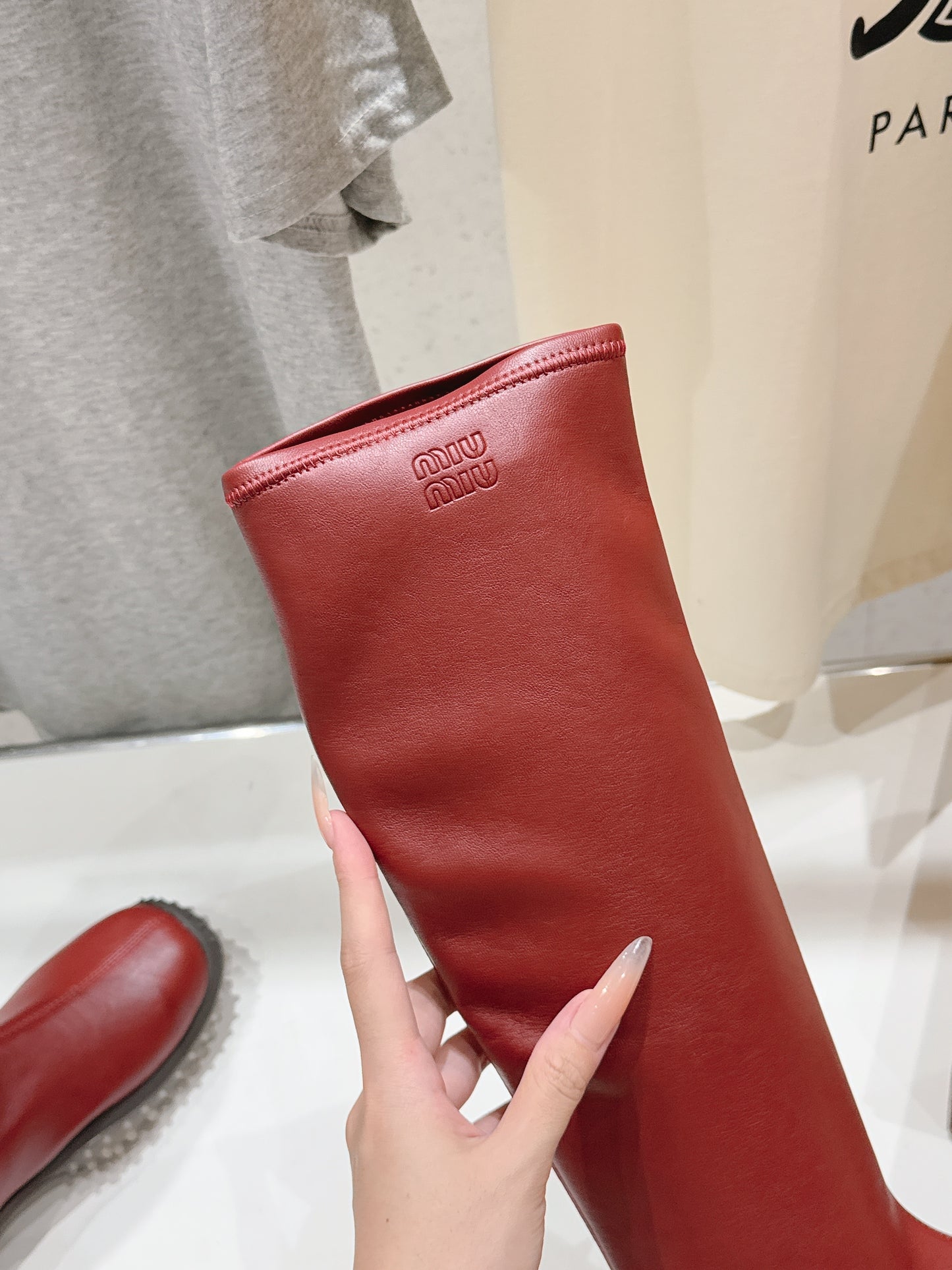 穆M家-260720彈性長靴 紅色