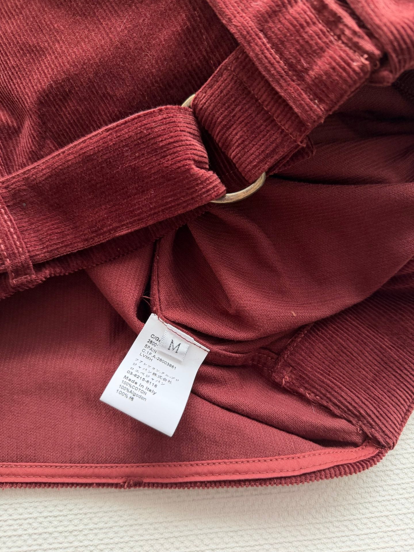 羅L家-26SS新款不對稱燈芯絨襯衫外套 酒紅