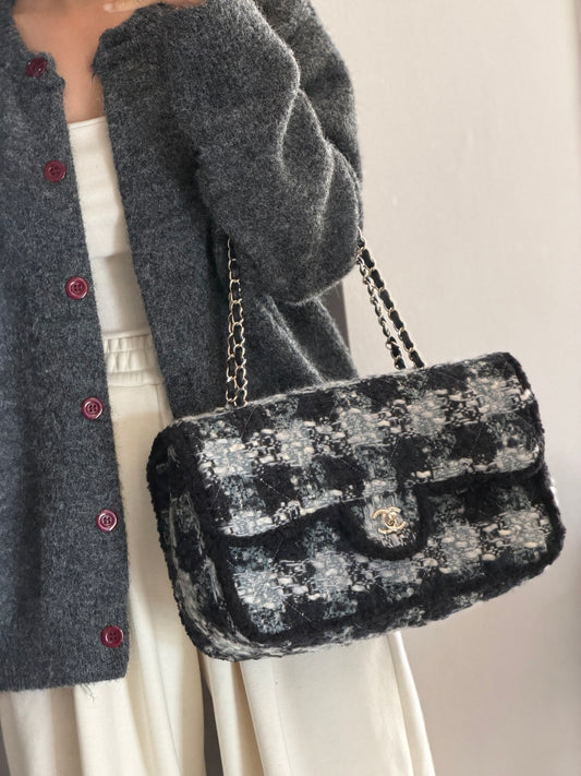 小香家-25N 黑格紋粗呢CF 大號