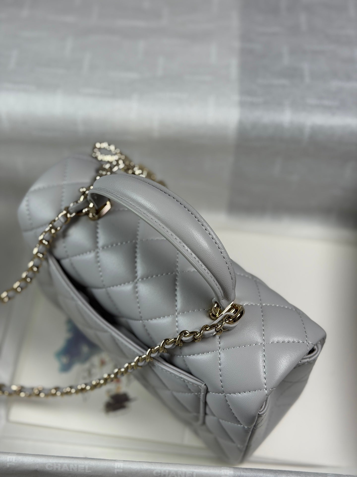 小香家-25K鑽石蝴蝶結handle mini cf 灰色