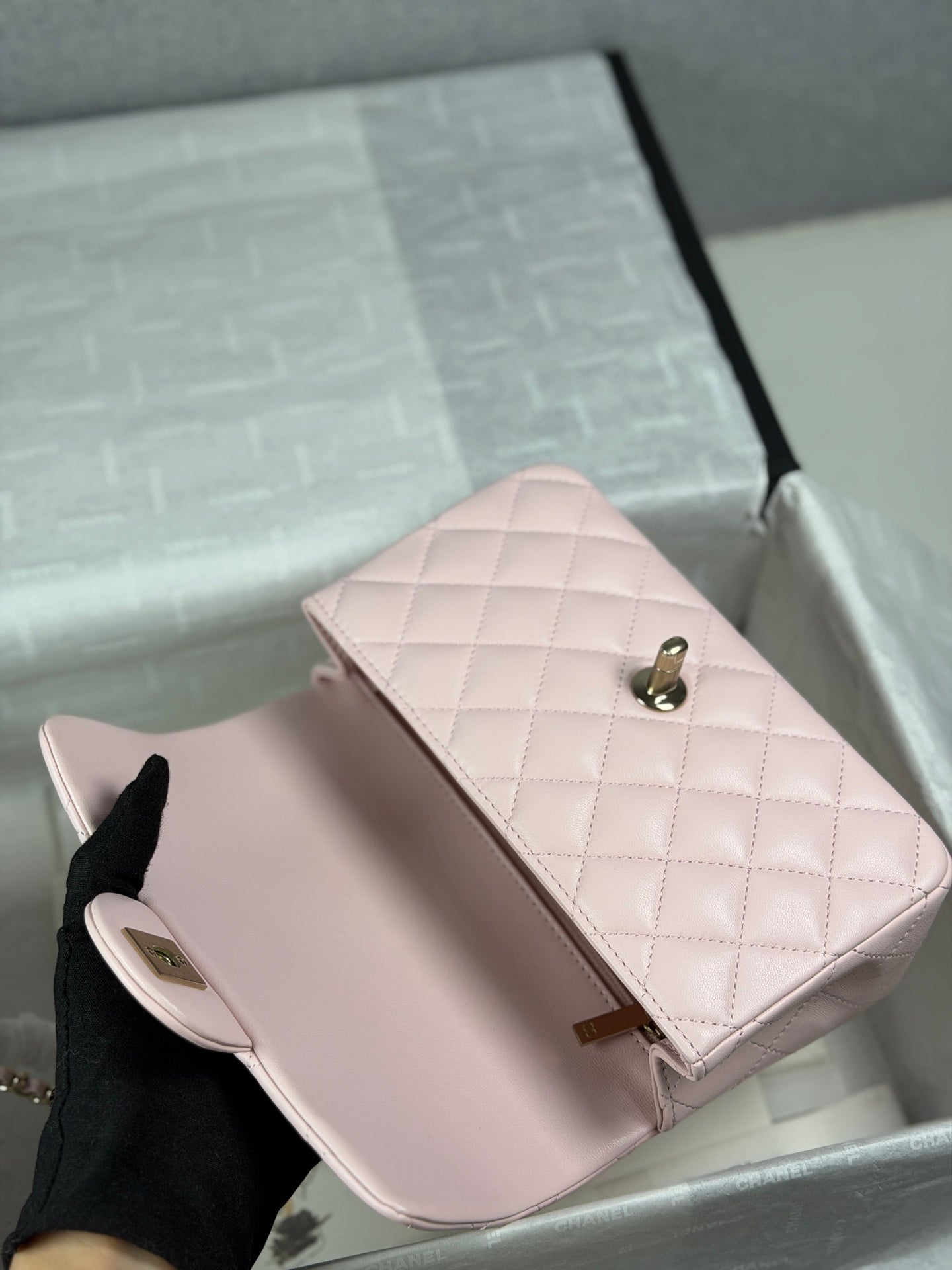小香家-25K鑽石蝴蝶結handle mini cf 粉色