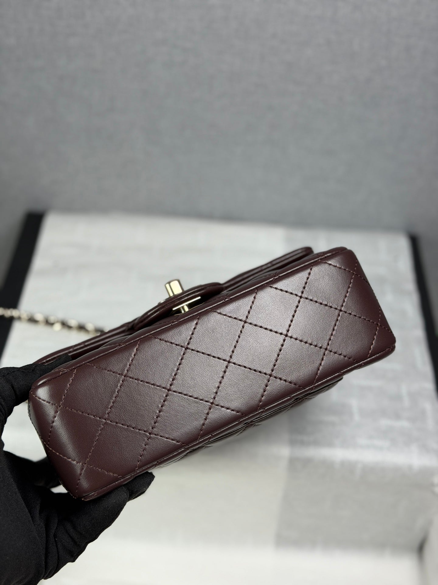 小香家-25K鑽石蝴蝶結handle mini cf 深咖