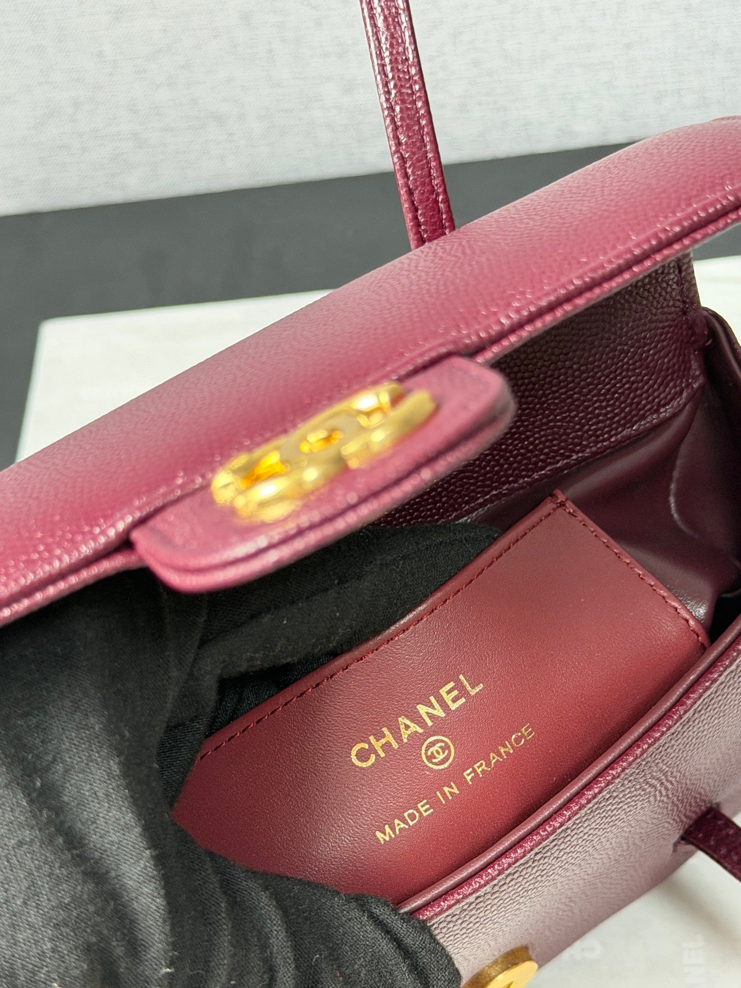 小香家-26P preppy coco單肩包 酒紅色