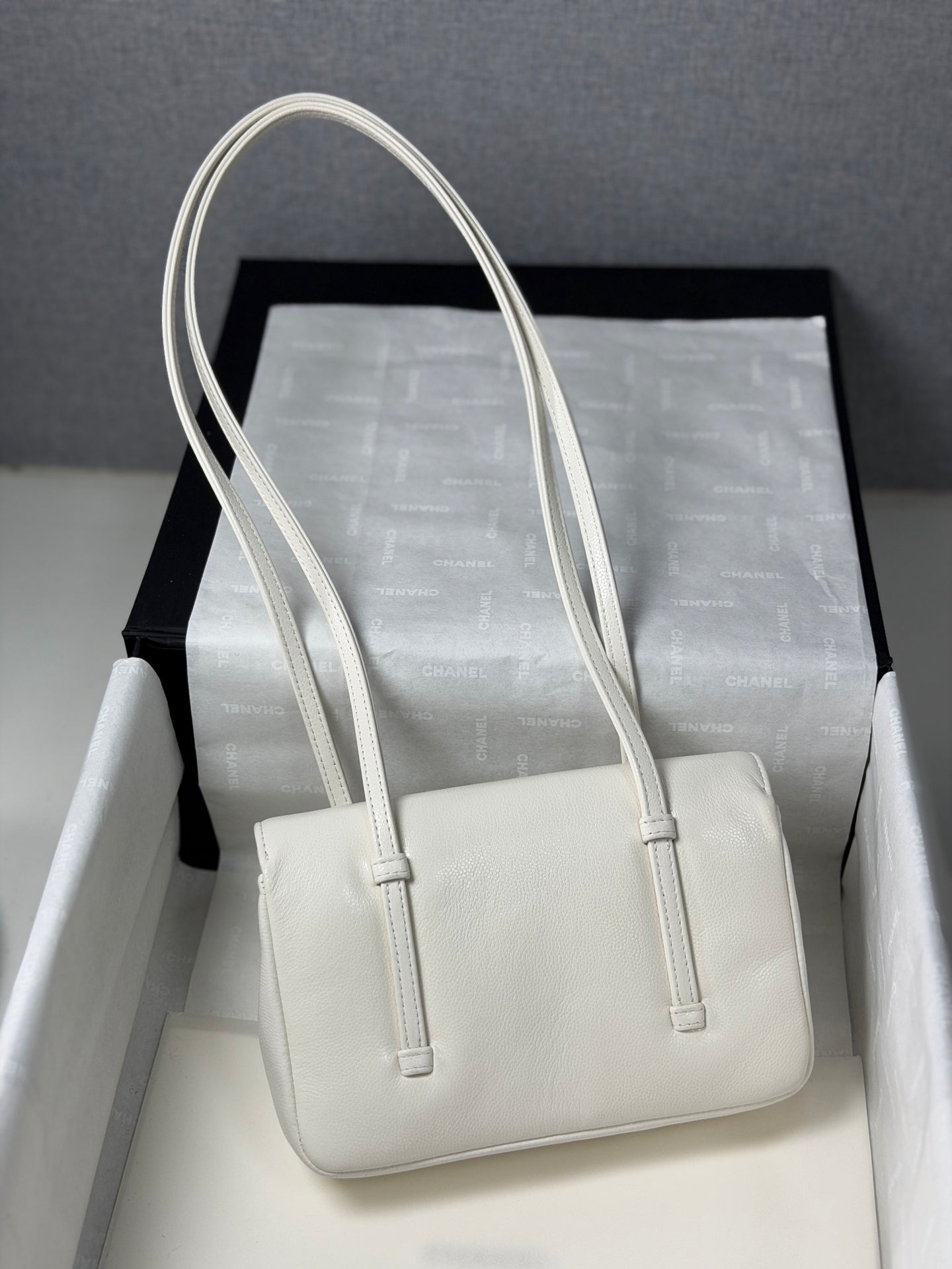 小香家-26P preppy coco單肩包 白色