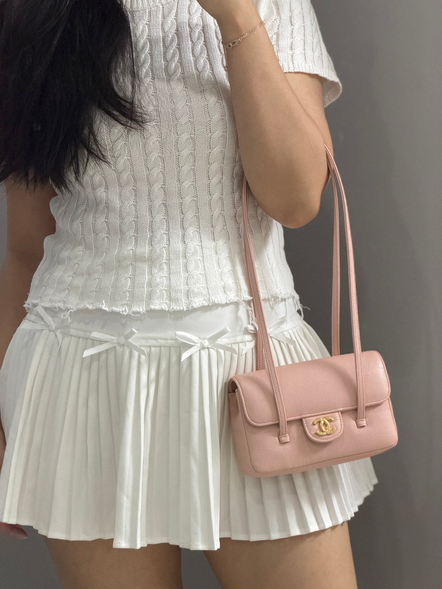 小香家-26P preppy coco單肩包 粉色