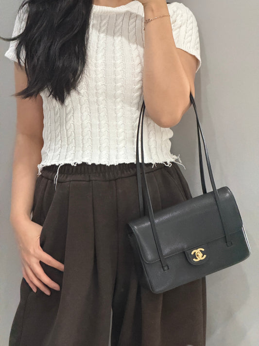 小香家-26 preppy coco單肩包 黑色