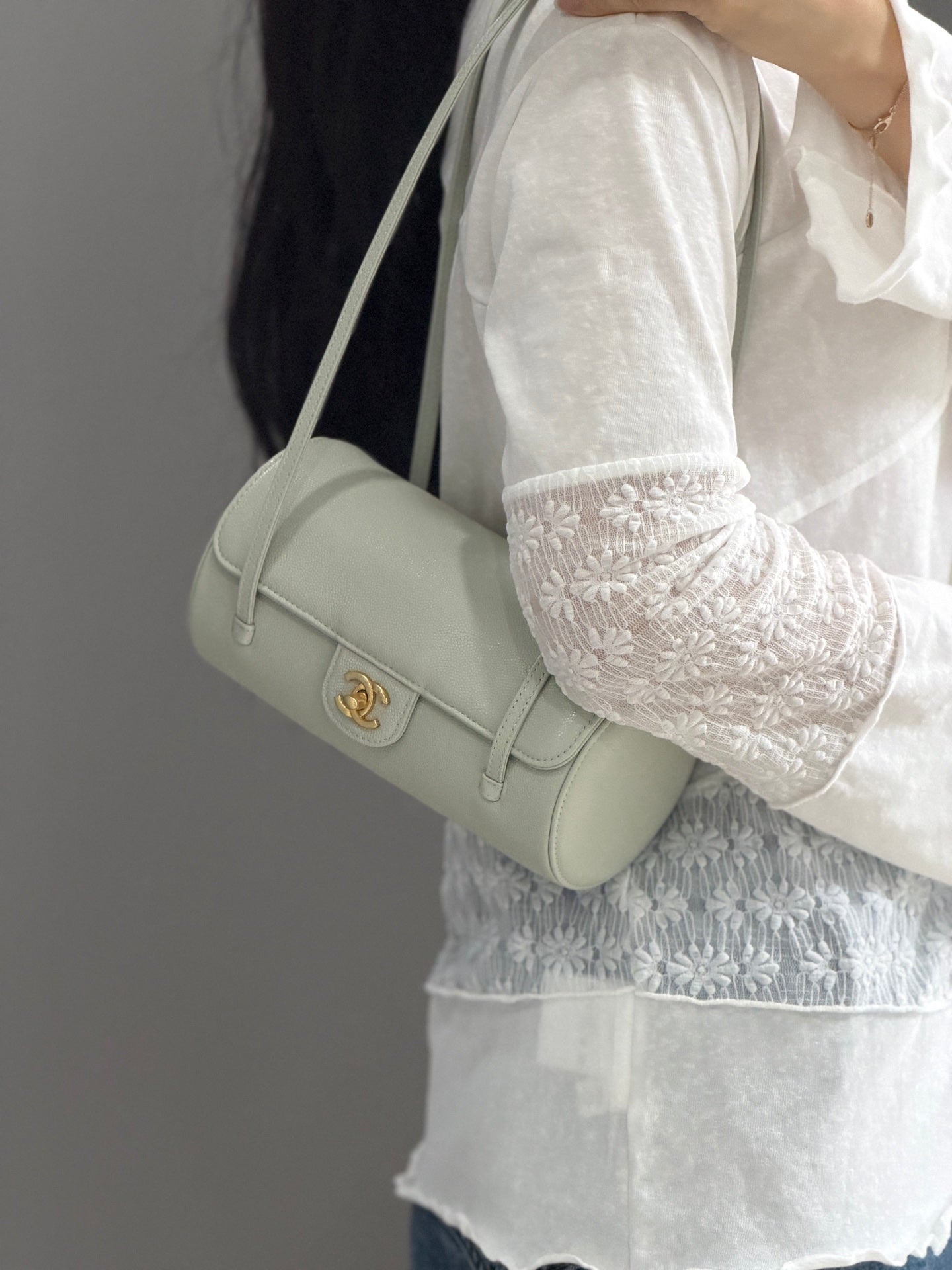 小香家-26P Preppy Coco圓筒包 淺綠色