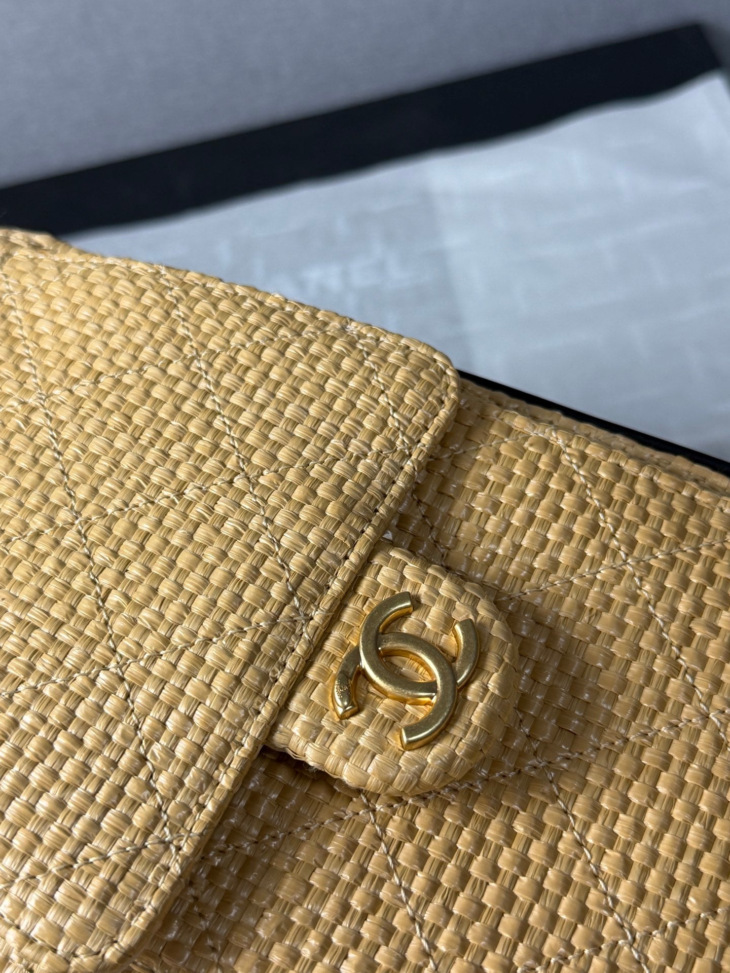 小香家-26P 25bag 草編杏色/黑邊