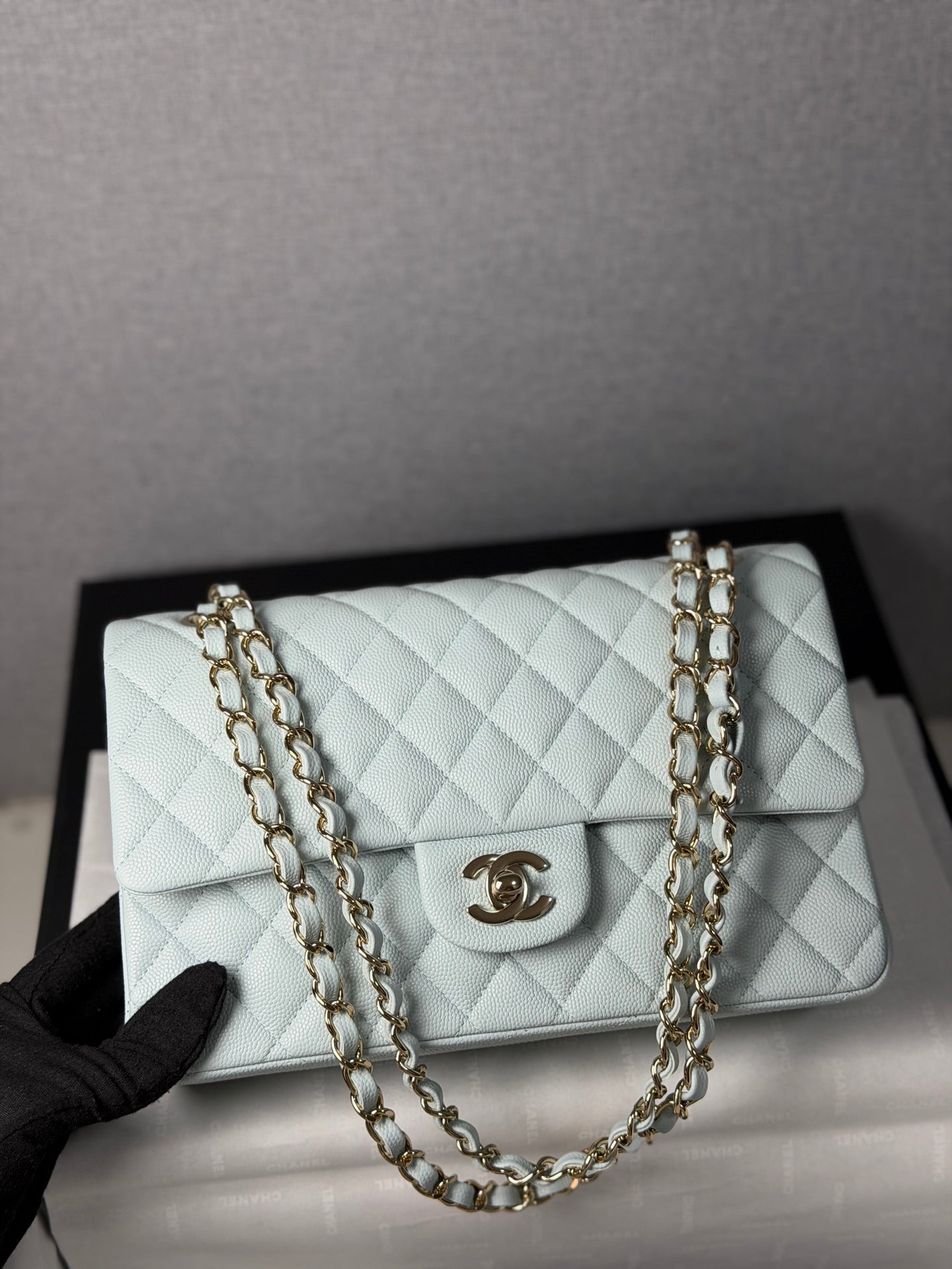小香家-26春夏新品𝗖𝗙25baby藍/金扣 銀扣