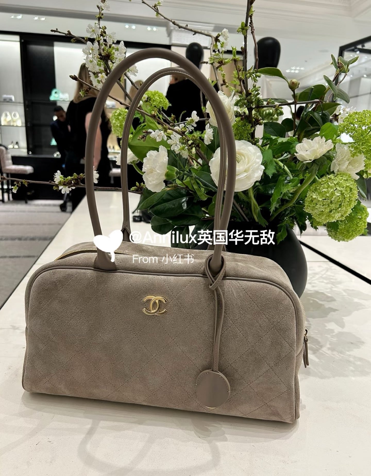 小香家-26 麂皮保齡球包 灰色