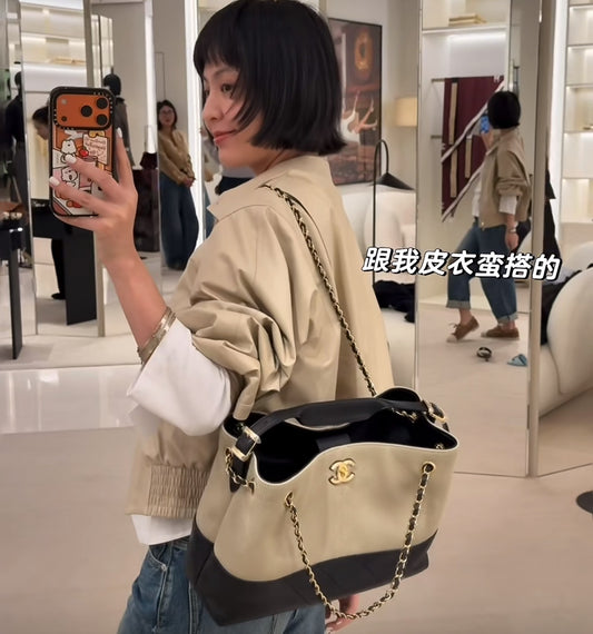 小香家-26 帆布拼接hobo包