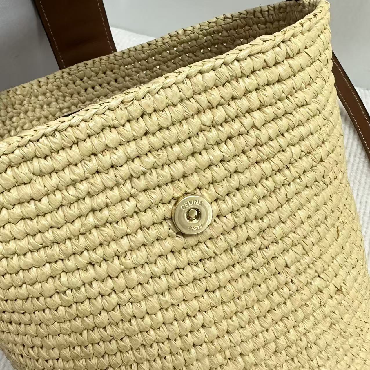 賽C家-LOUISE 草編水桶包 小號 棕色