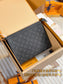 路L家-M61692 Pochette Voyage中型手袋包-黑色老花款