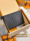 路L家-M61692 Pochette Voyage中型手袋包-黑色老花款