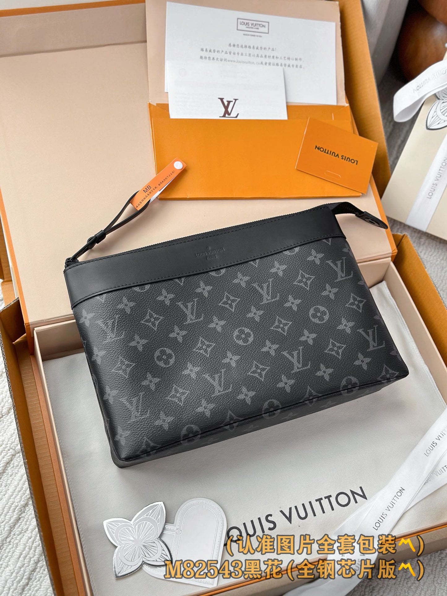 路L家-M82543 Pochette Voyage Souple-黑色老花款