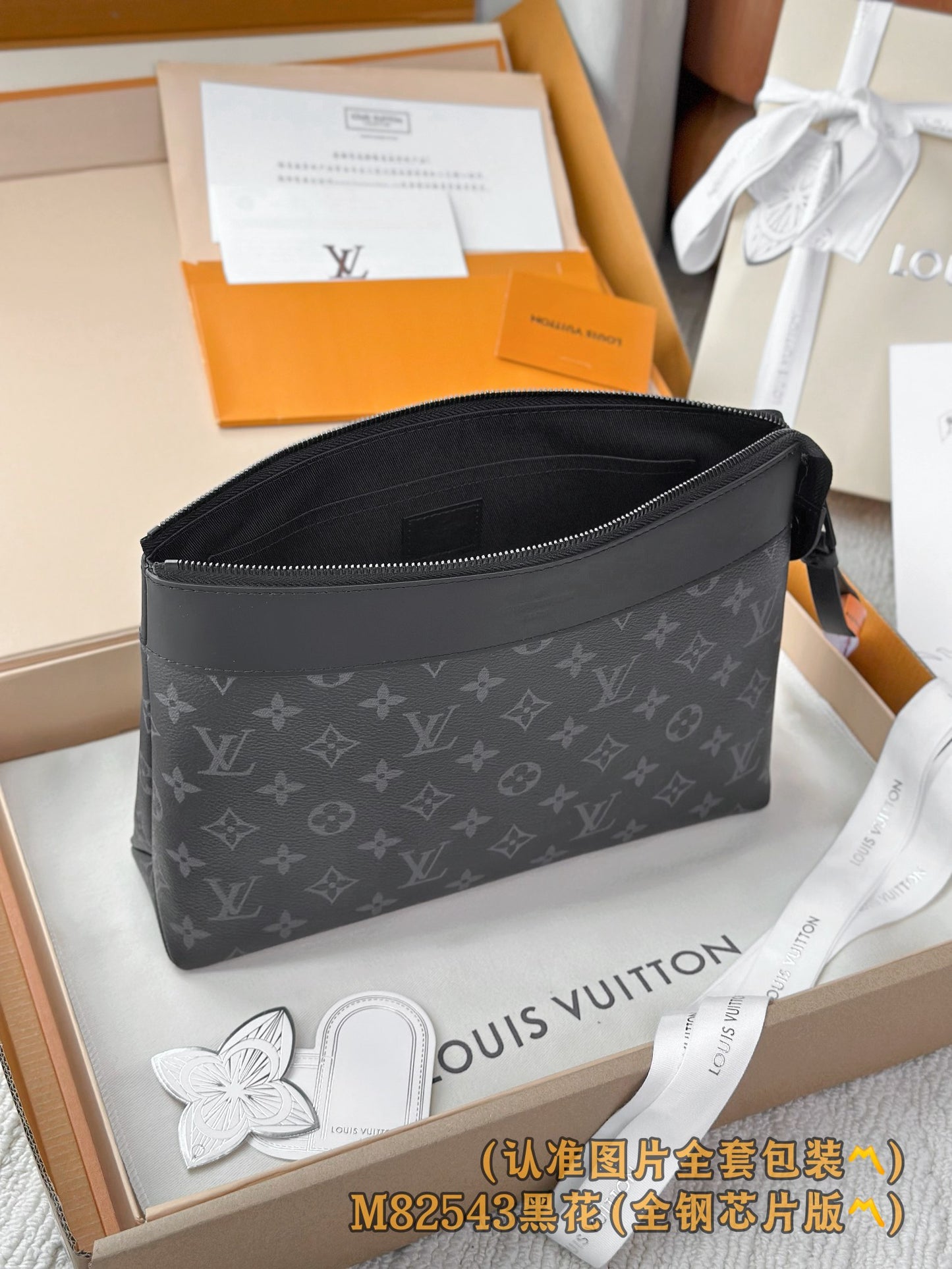 路L家-M82543 Pochette Voyage Souple-黑色老花款