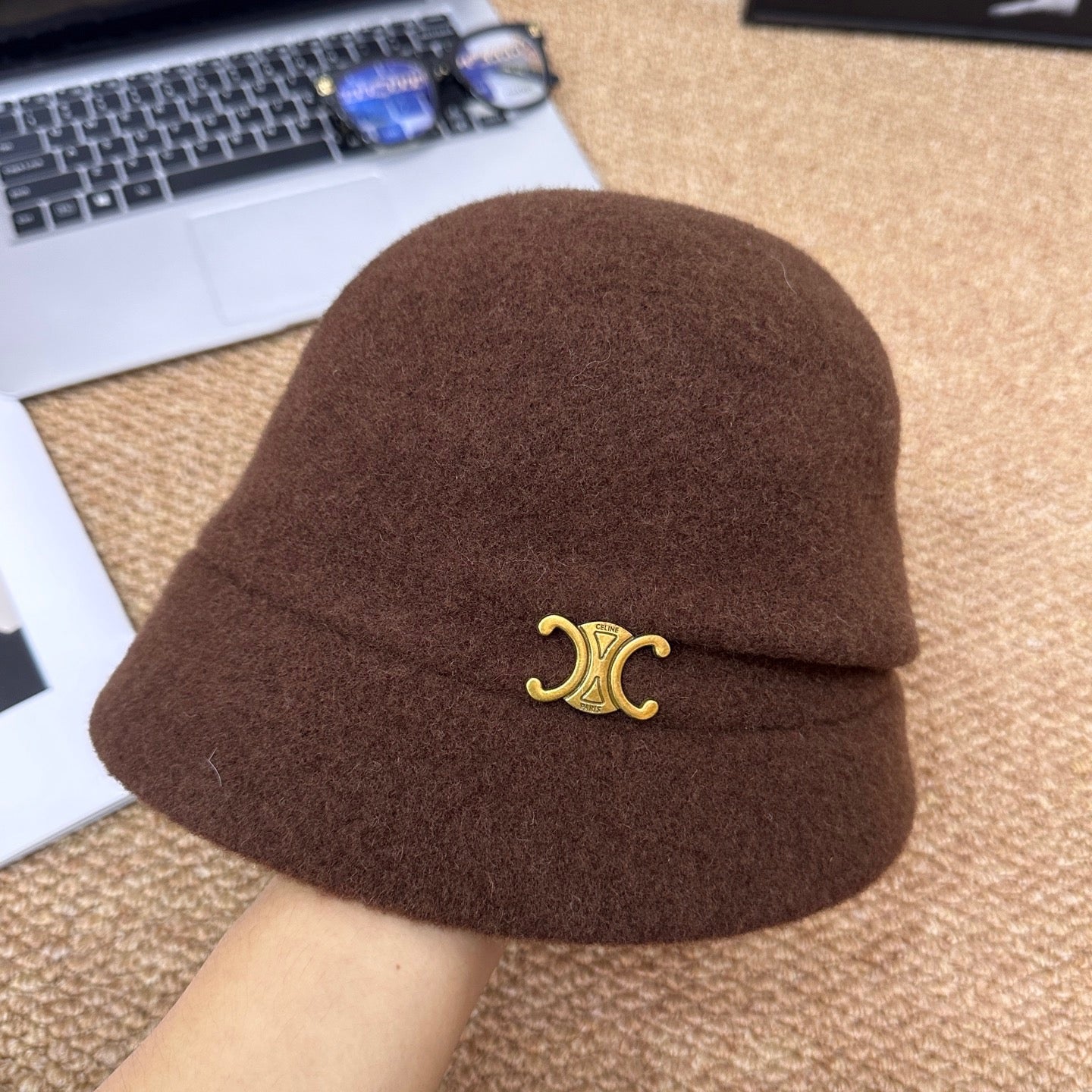 賽C家-25秋冬款 新款羊毛漁夫帽 可折疊