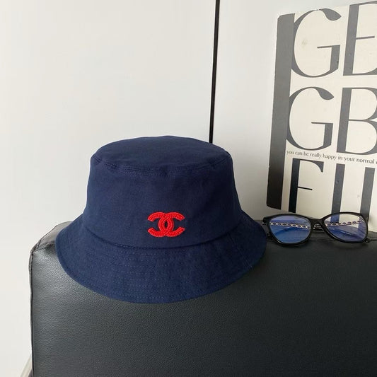 小香家-珠繡珠子logo漁夫帽-藍色