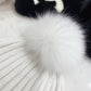 Moncler-狐狸毛球 針織兔羊毛毛線帽