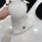 Moncler-狐狸毛球 針織兔羊毛毛線帽