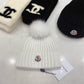 Moncler-狐狸毛球 針織兔羊毛毛線帽
