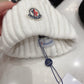 Moncler-狐狸毛球 針織兔羊毛毛線帽