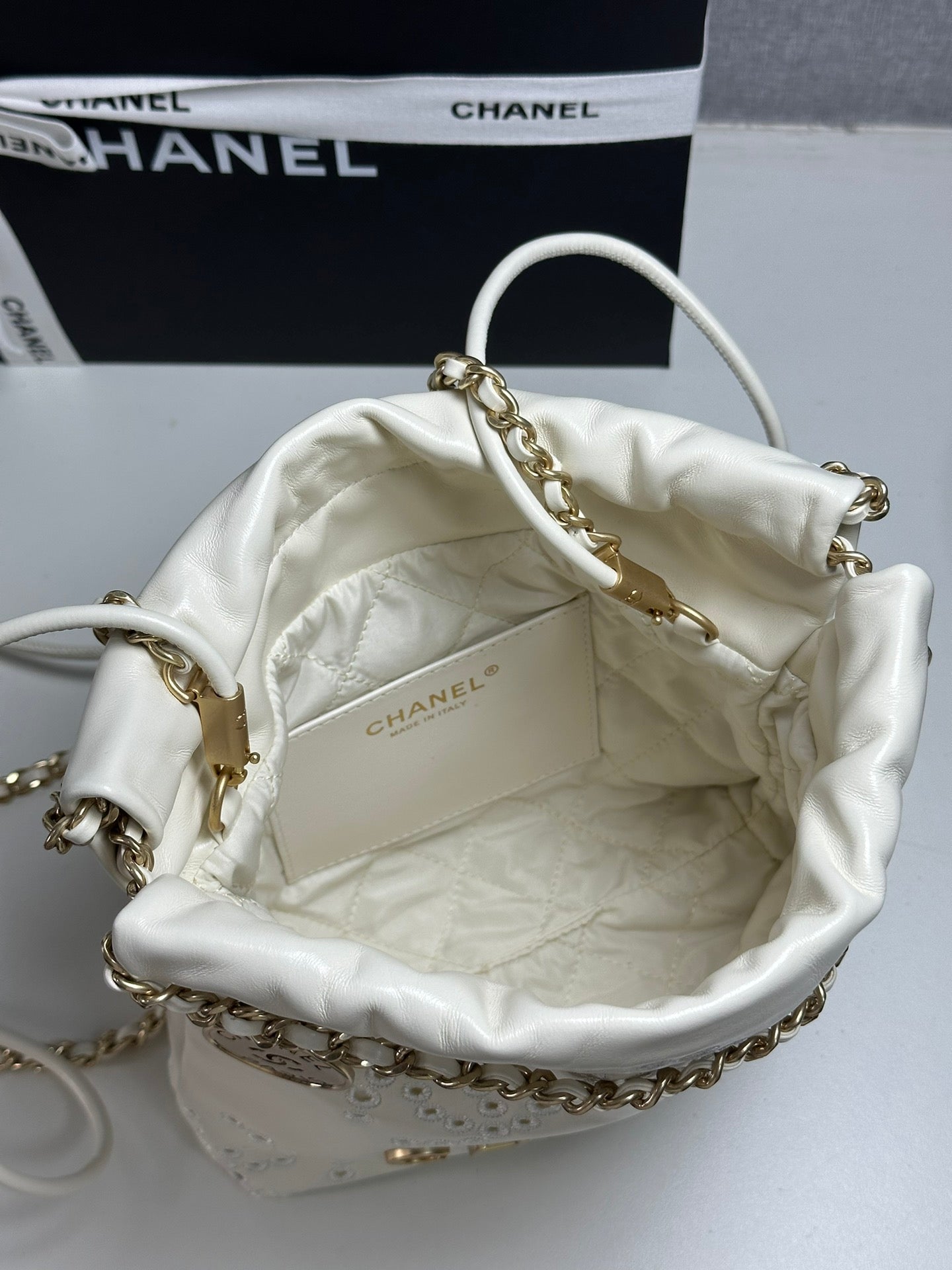 小香家- mini 22bag 25s鏤空系列 白色