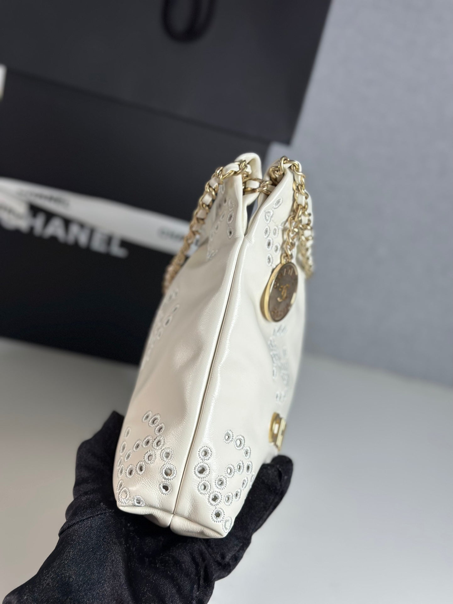 小香家- mini 22bag 25s鏤空系列 白色