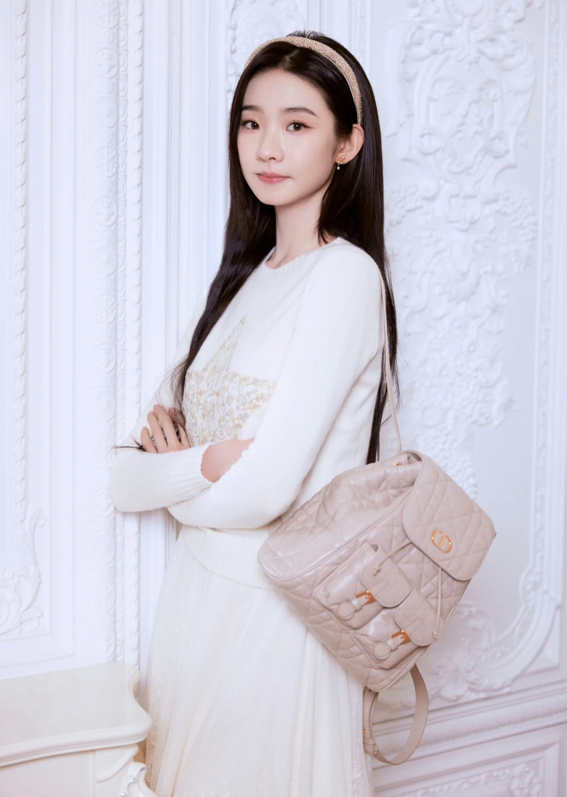 迪D家-Caro 雙肩背包 粉杏色