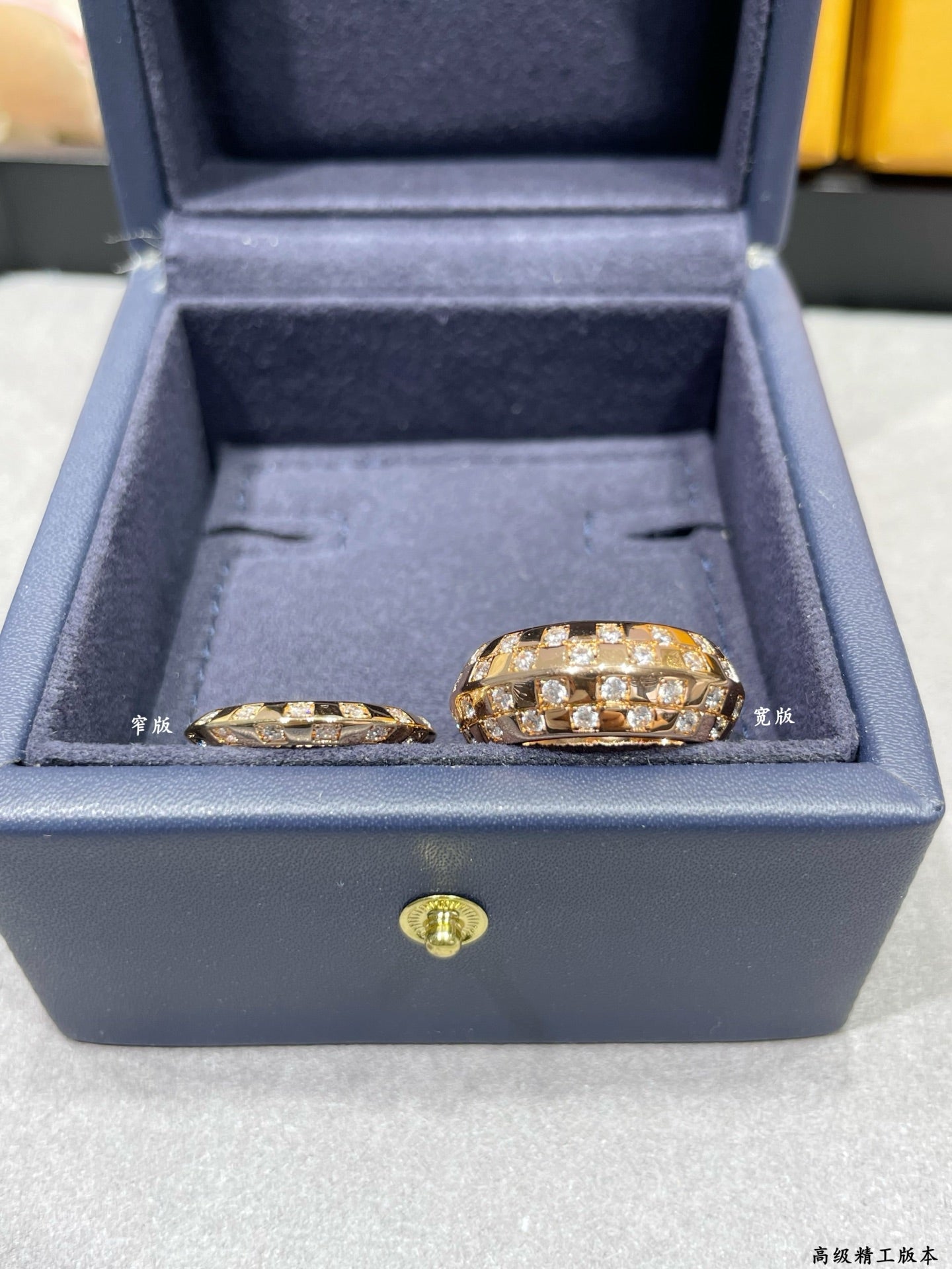 路L家-26寬版棋盤格戒指