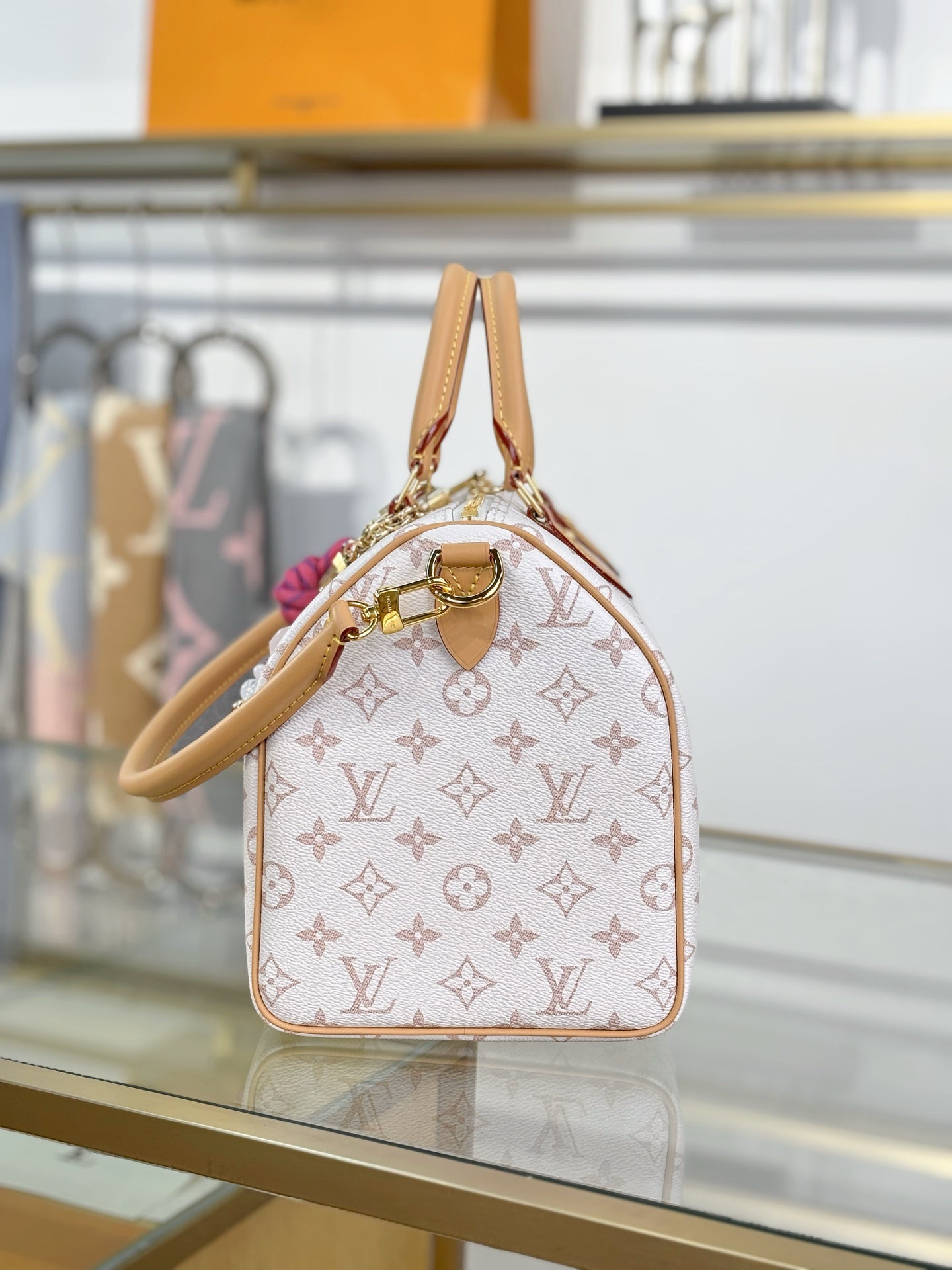 路L家-M15108 SPEEDY SOFT 30 LUCKY手袋-白花
