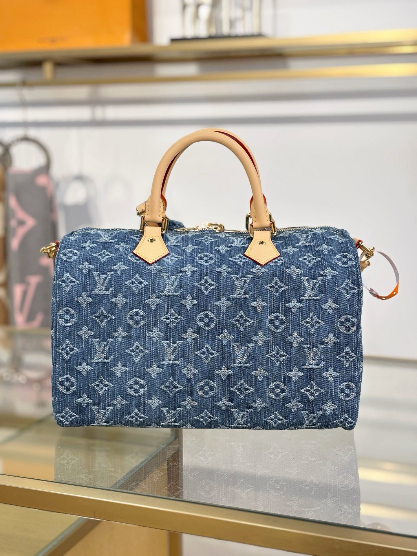 路L家-M14430 SPEEDY BANDOULIÈRE 30 手袋 牛仔藍