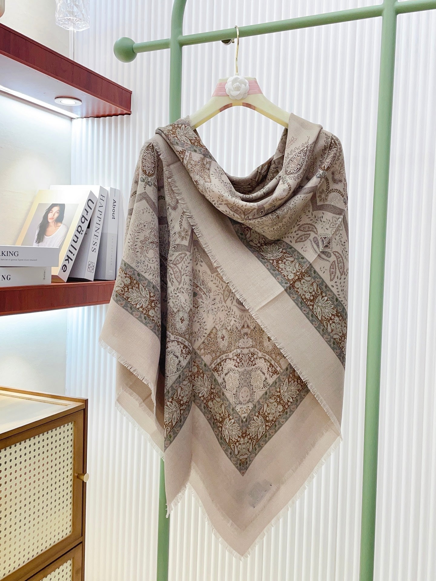 L-Piana-肌理紋圍巾 140*140cm 70%羊絨+30%真絲
