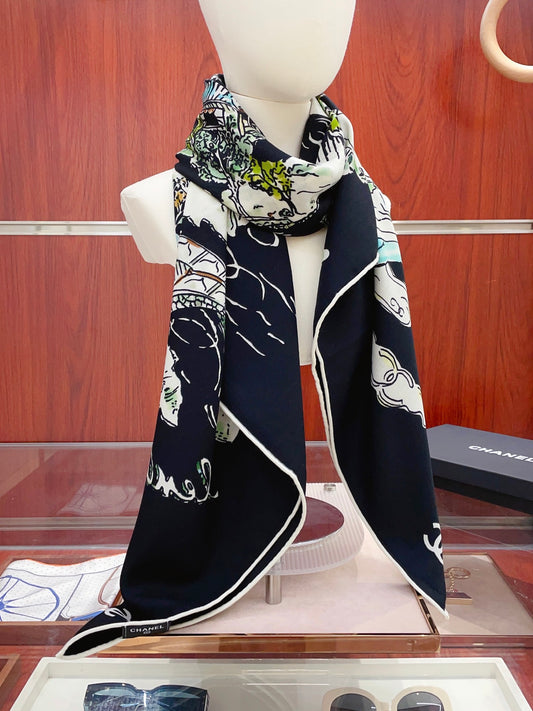 小香家-羊絨方巾 140*140cm 真絲70%羊絨+30%