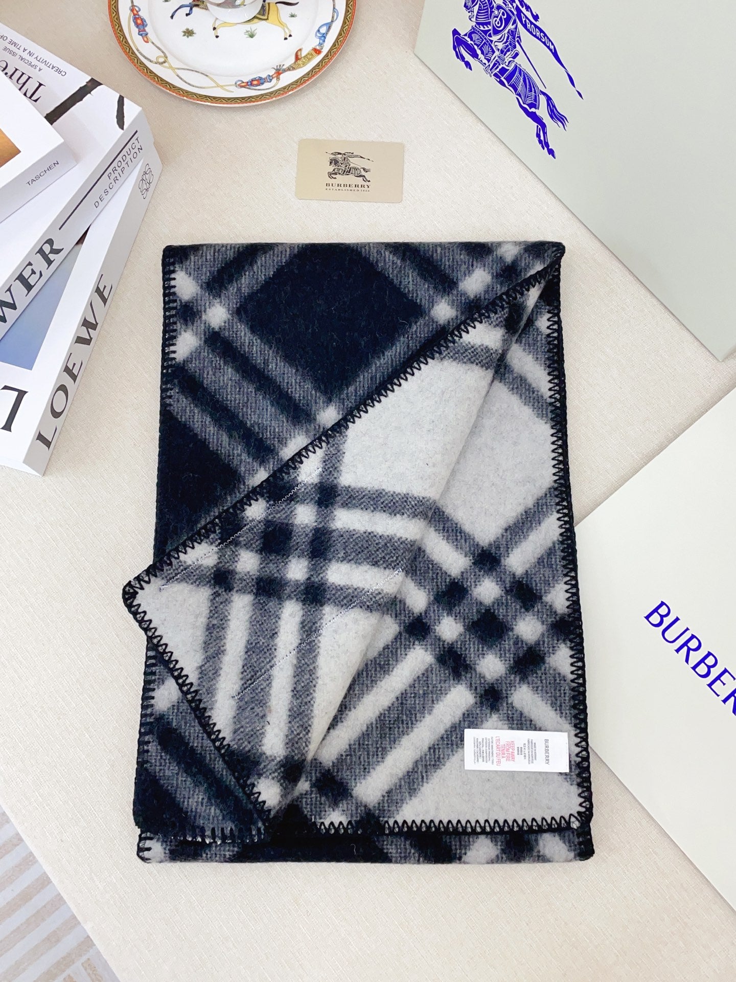 巴B家-羊絨羊毛混紡圍巾 30*180cm肌理紋