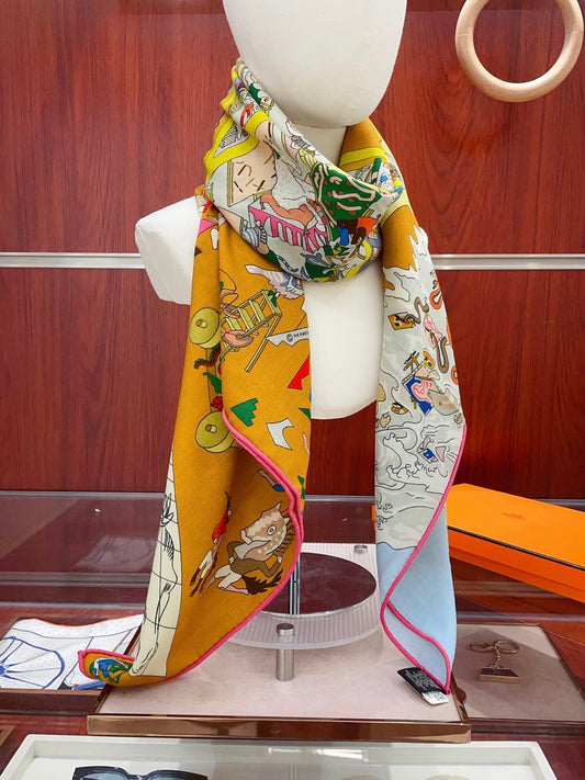 小愛款-雙面同色 140cm*140cm 羊絨方巾