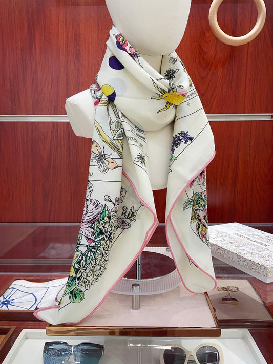 迪D家-雙面同色羊絨方巾 140cm*140cm 70%羊絨+30%真絲