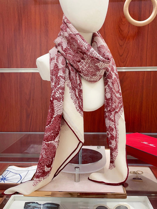 L-Piana-羊絨方巾 140*140cm 雙面同色絲毛